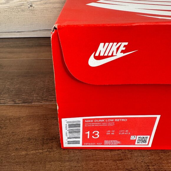 Nike Dunk Low Mens Size 13 White Midnight Navy HF5441 107 - Picture 9 of 9